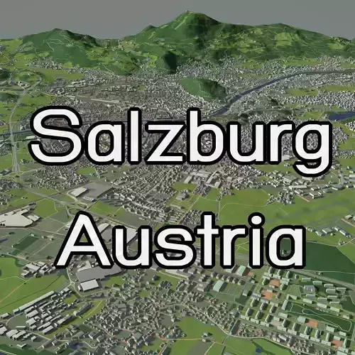 Salzburg Austria - city and urban 3D model