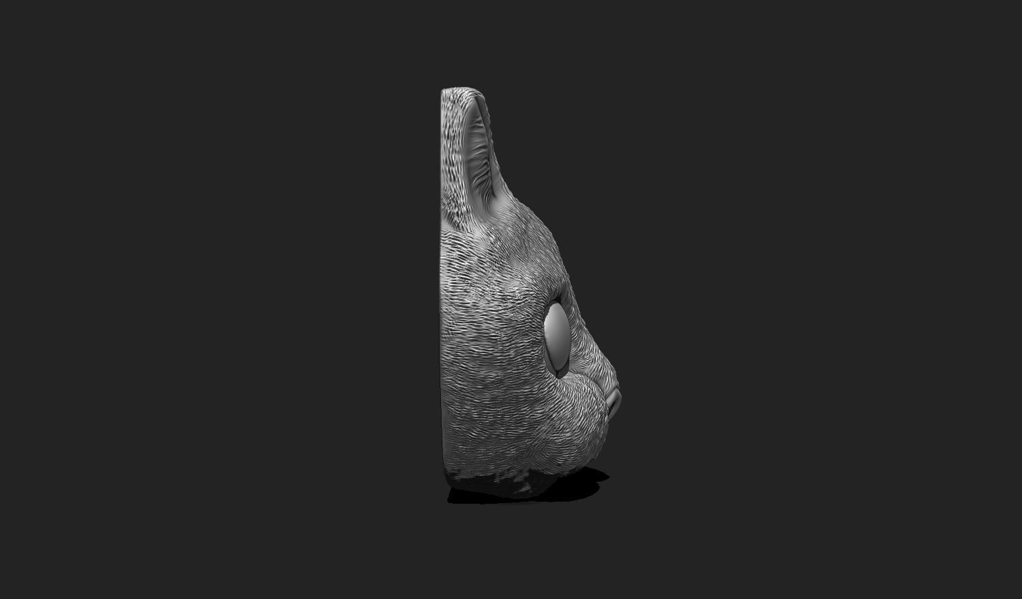 Cat Head 01 Pendant Keychain - 3D STL File for 3D Printing 3D print model_5