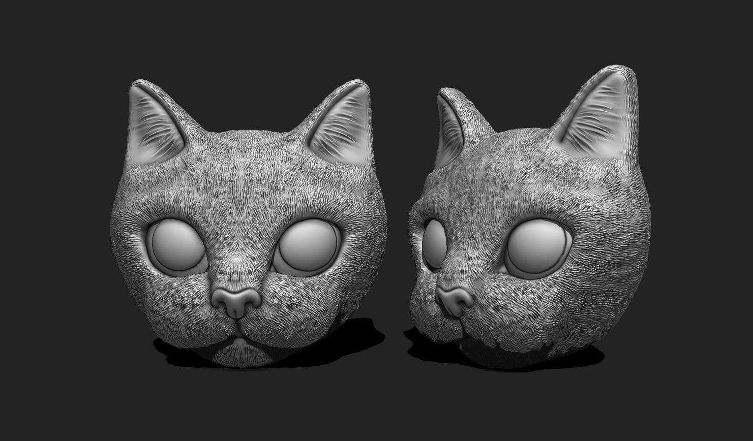 Cat Head 01 Pendant Keychain - 3D STL File for 3D Printing 3D print model_8