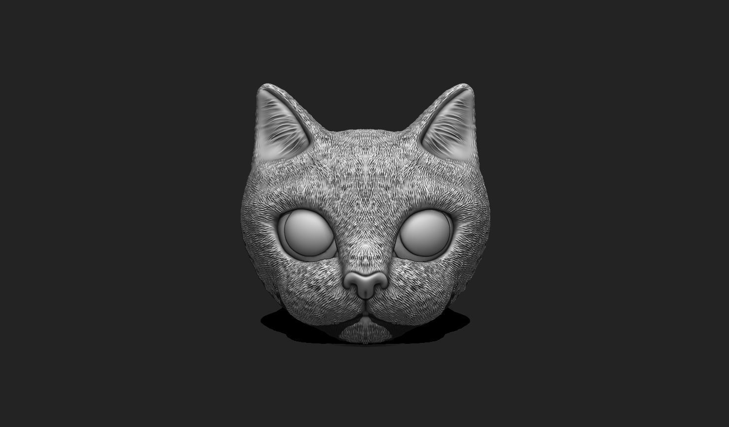 Cat Head 01 Pendant Keychain - 3D STL File for 3D Printing 3D print model_3