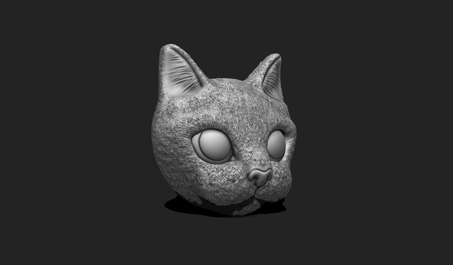 Cat Head 01 Pendant Keychain - 3D STL File for 3D Printing 3D print model_4