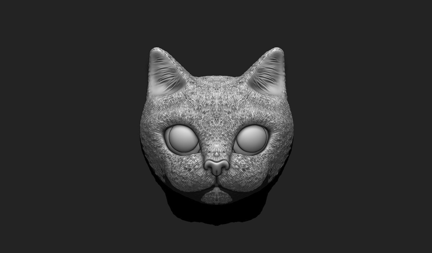 Cat Head 01 Pendant Keychain - 3D STL File for 3D Printing 3D print model_2