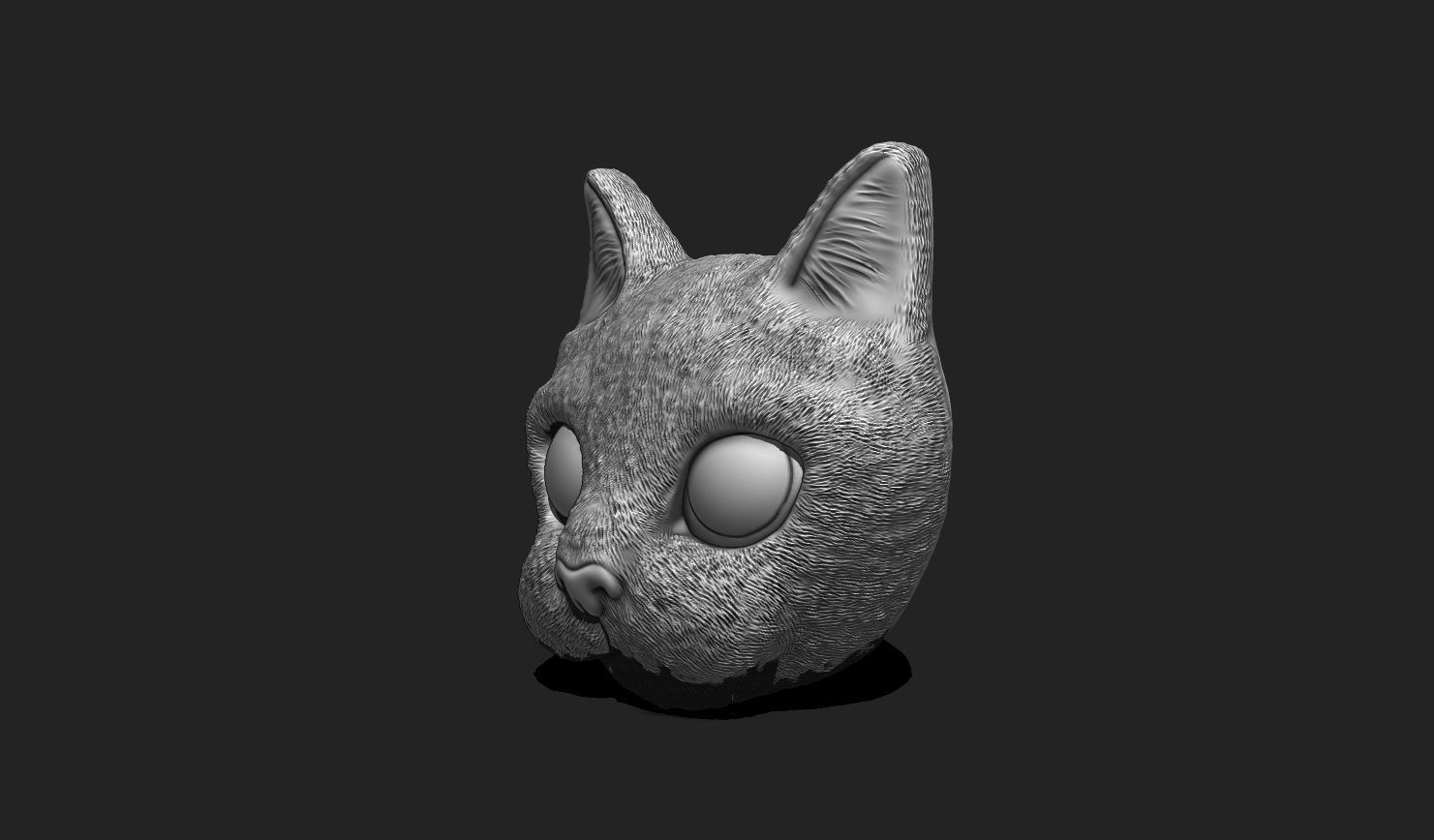Cat Head 01 Pendant Keychain - 3D STL File for 3D Printing 3D print model_7