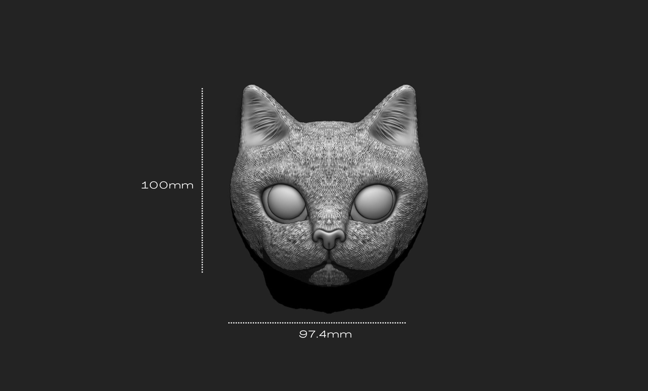 Cat Head 01 Pendant Keychain - 3D STL File for 3D Printing 3D print model_1