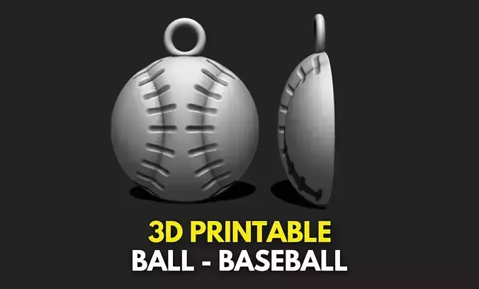 Ball Baseball Pendand Medal - 3D STL File for 3D Printing