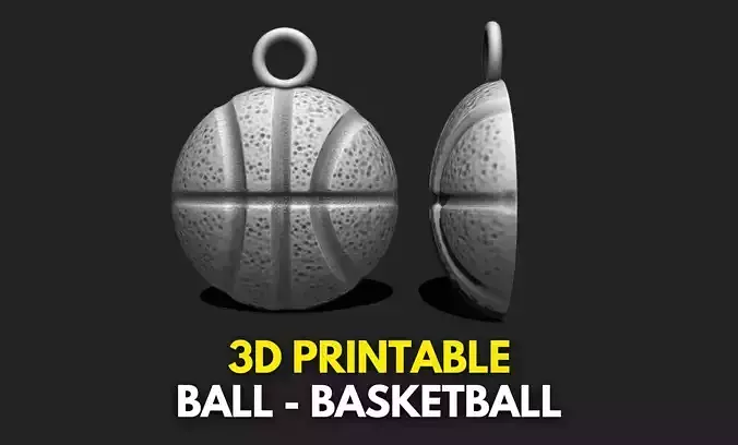 Ball Basketball Pendant Medal - 3D STL File for 3D Printing