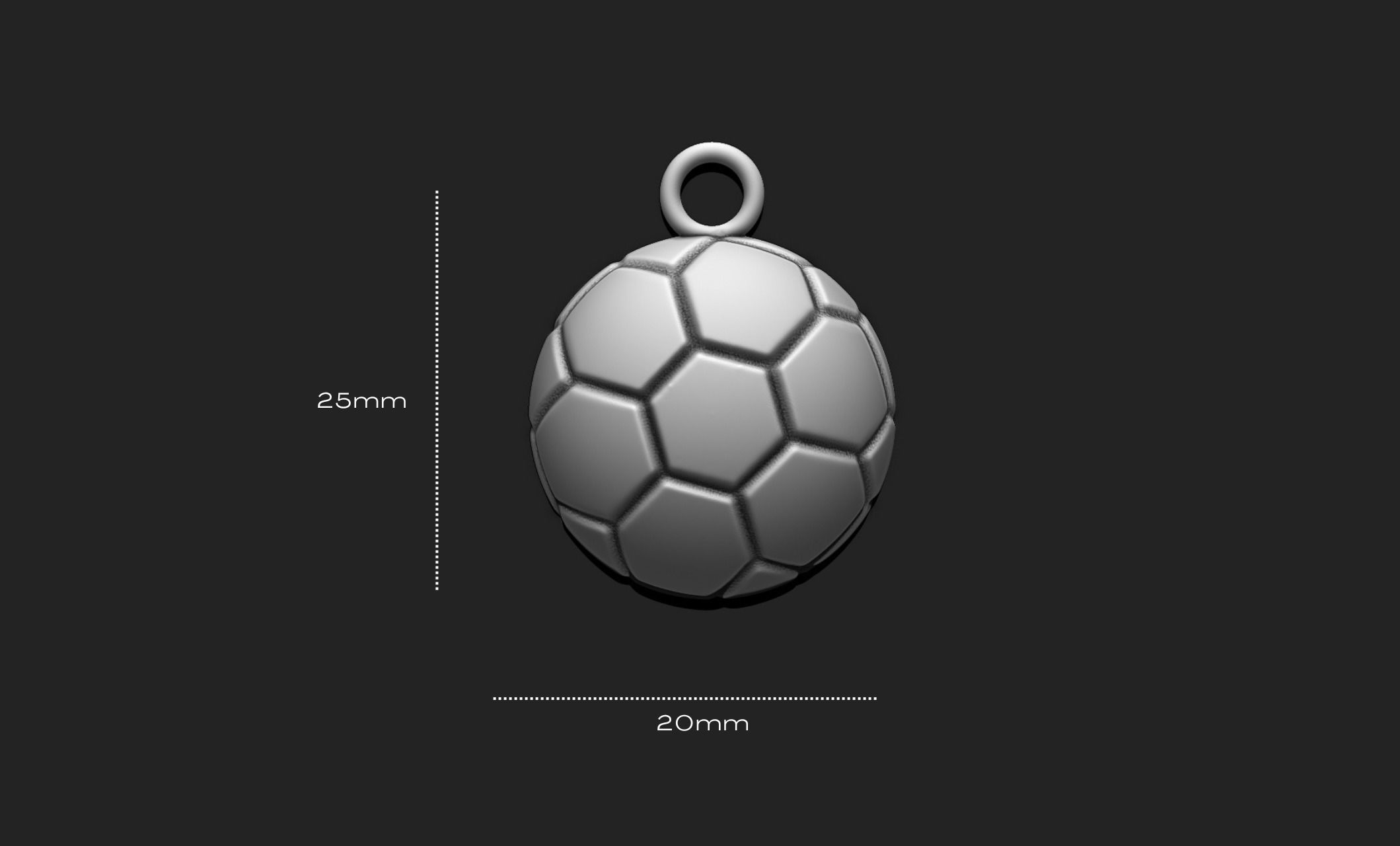 Ball Soccer Pendant Medal - 3D STL File for 3D Printing 3D print model_1