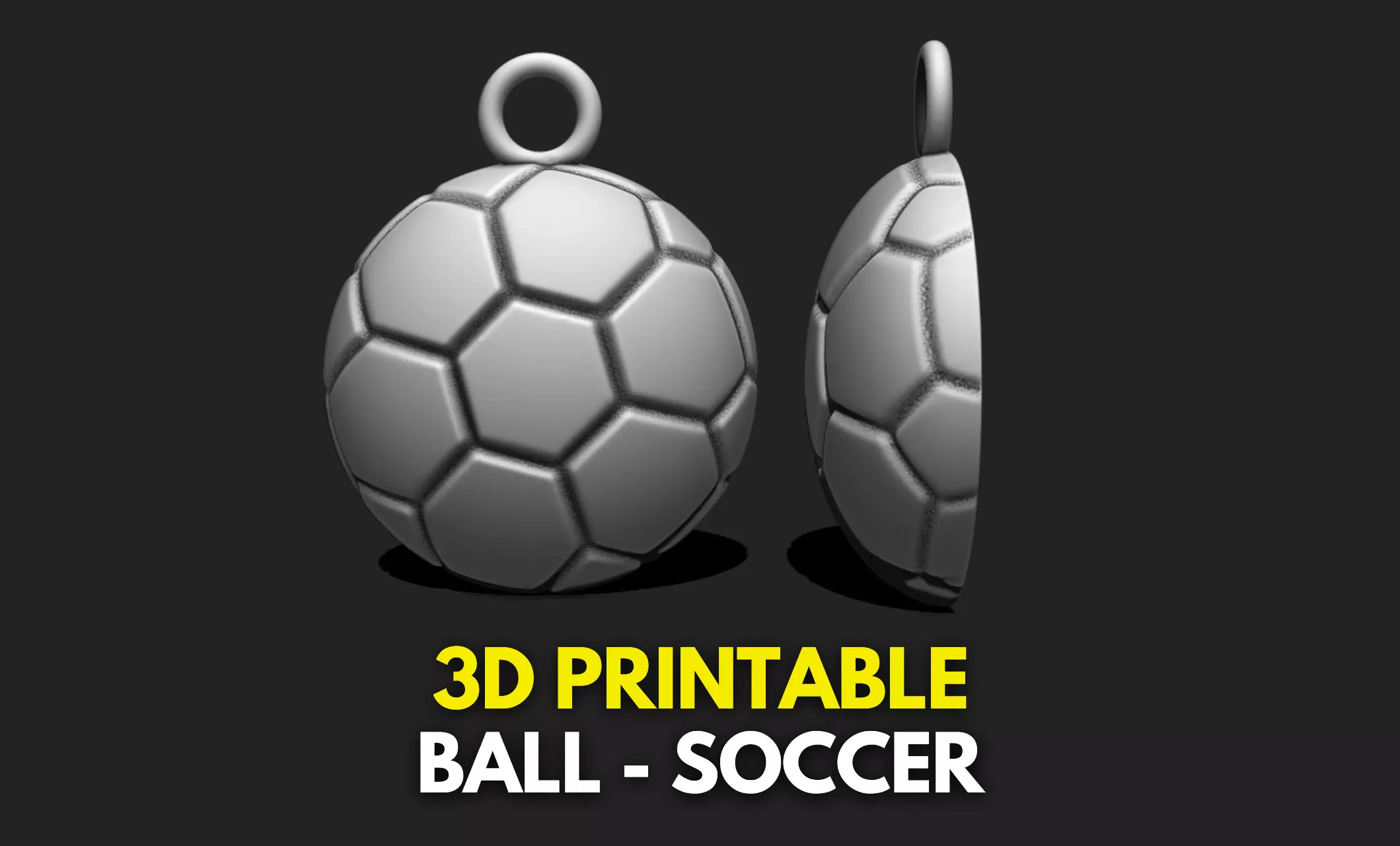 Ball Soccer Pendant Medal - 3D STL File for 3D Printing 3D print model_0