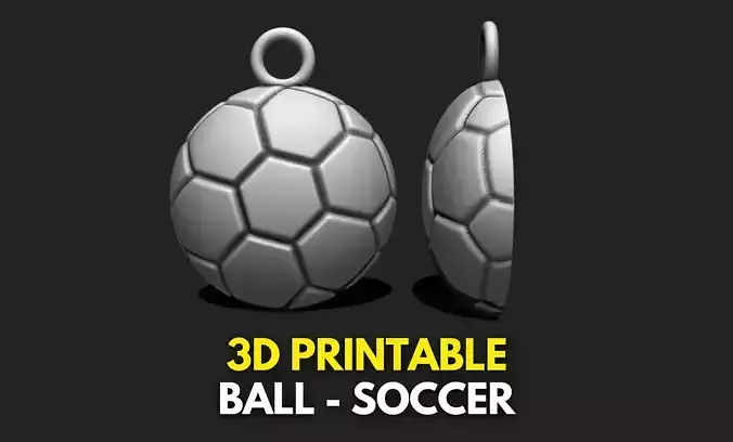Ball Soccer Pendant Medal - 3D STL File for 3D Printing