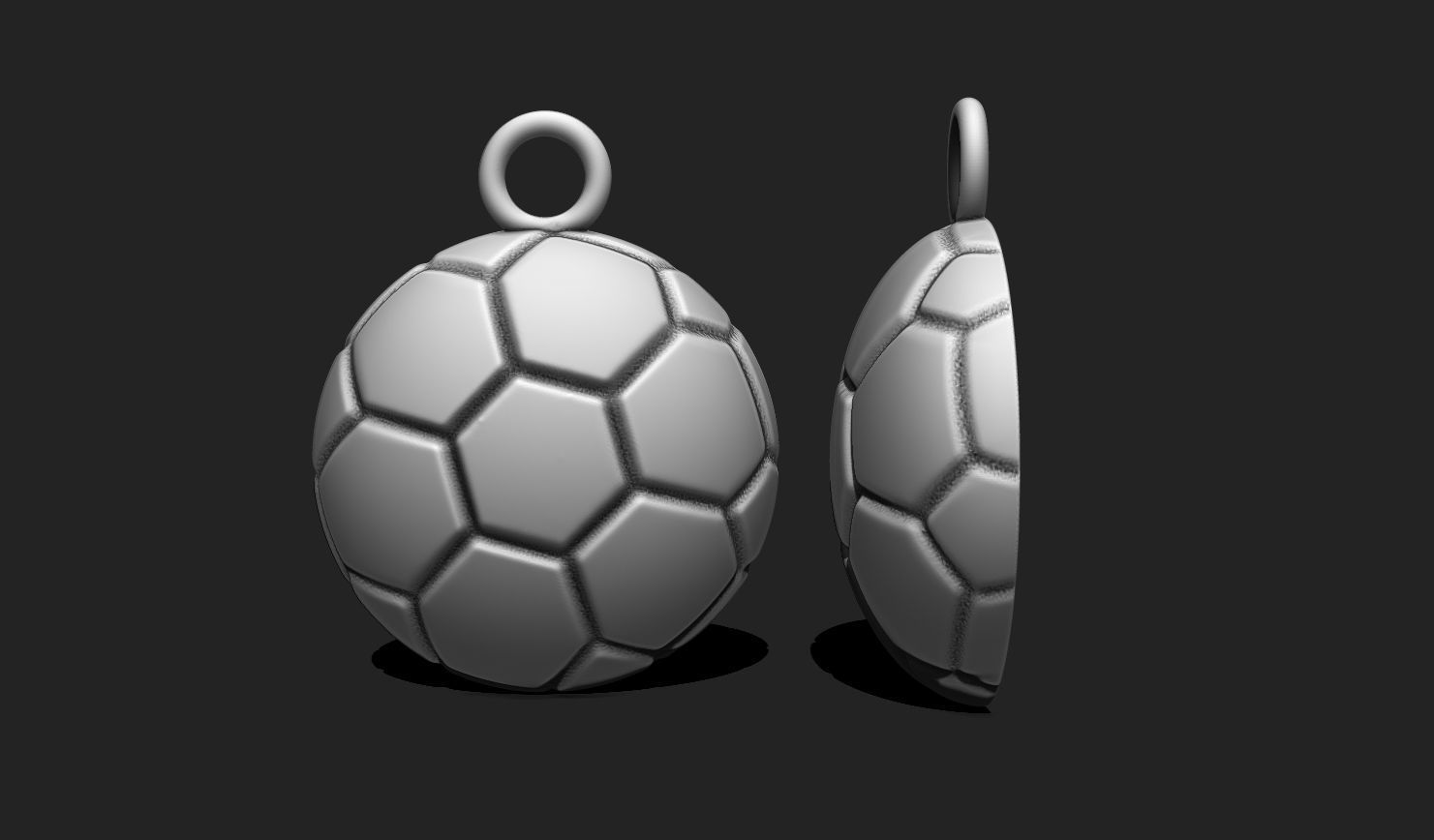 Ball Soccer Pendant Medal - 3D STL File for 3D Printing 3D print model_6
