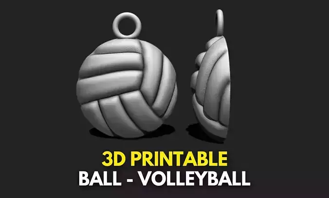 Ball Volleyball Pendant Medal - 3D STL File for 3D Printing 3D print model