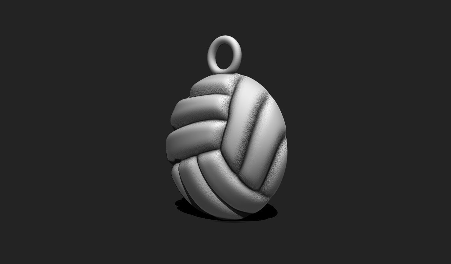 Ball Volleyball Pendant Medal - 3D STL File for 3D Printing 3D print model_4