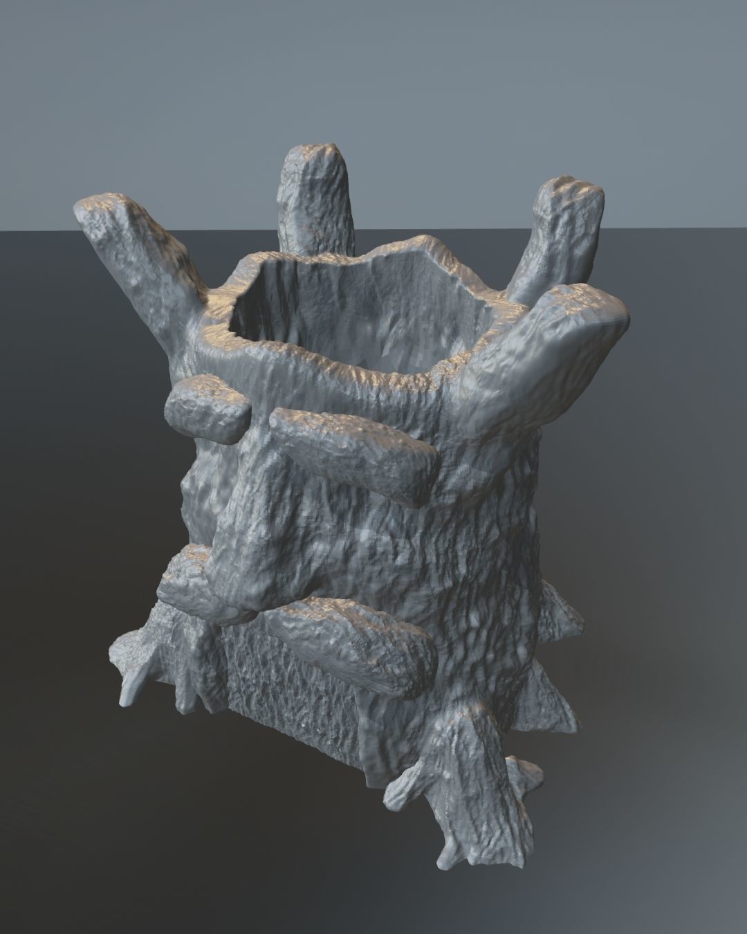 STL DEKU TREE FLOWER POT - THE LEGEND OF ZELDA 3D print model_4