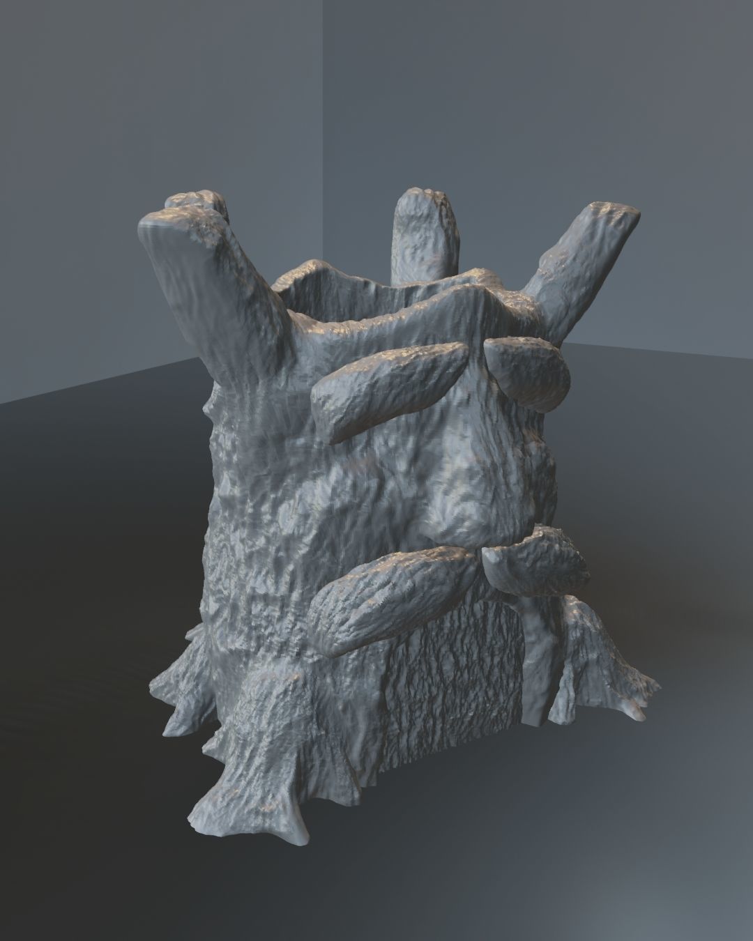 STL DEKU TREE FLOWER POT - THE LEGEND OF ZELDA 3D print model_3