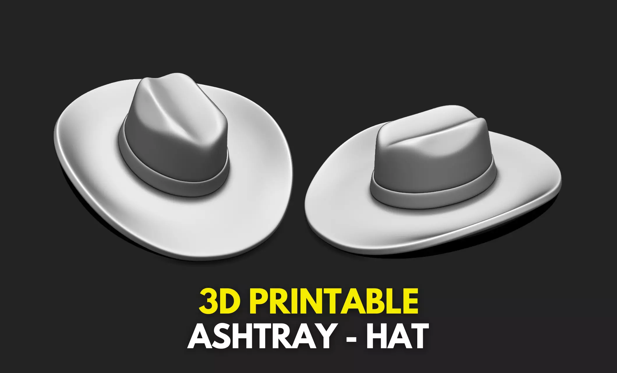 Ashtray Cigarette Holder Cowboy Hat - STL File for 3D Printing 3D print model_0