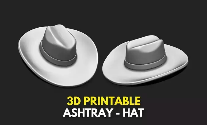 Ashtray Cigarette Holder Cowboy Hat - STL File for 3D Printing 3D print model