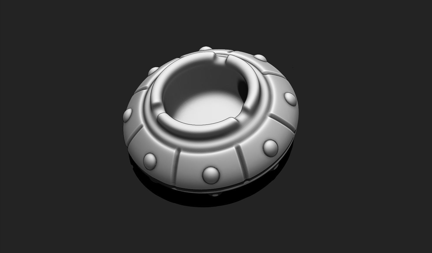 Ashtray Cigarette Holder Alien Ship - STL File for 3D Printing 3D print model_5