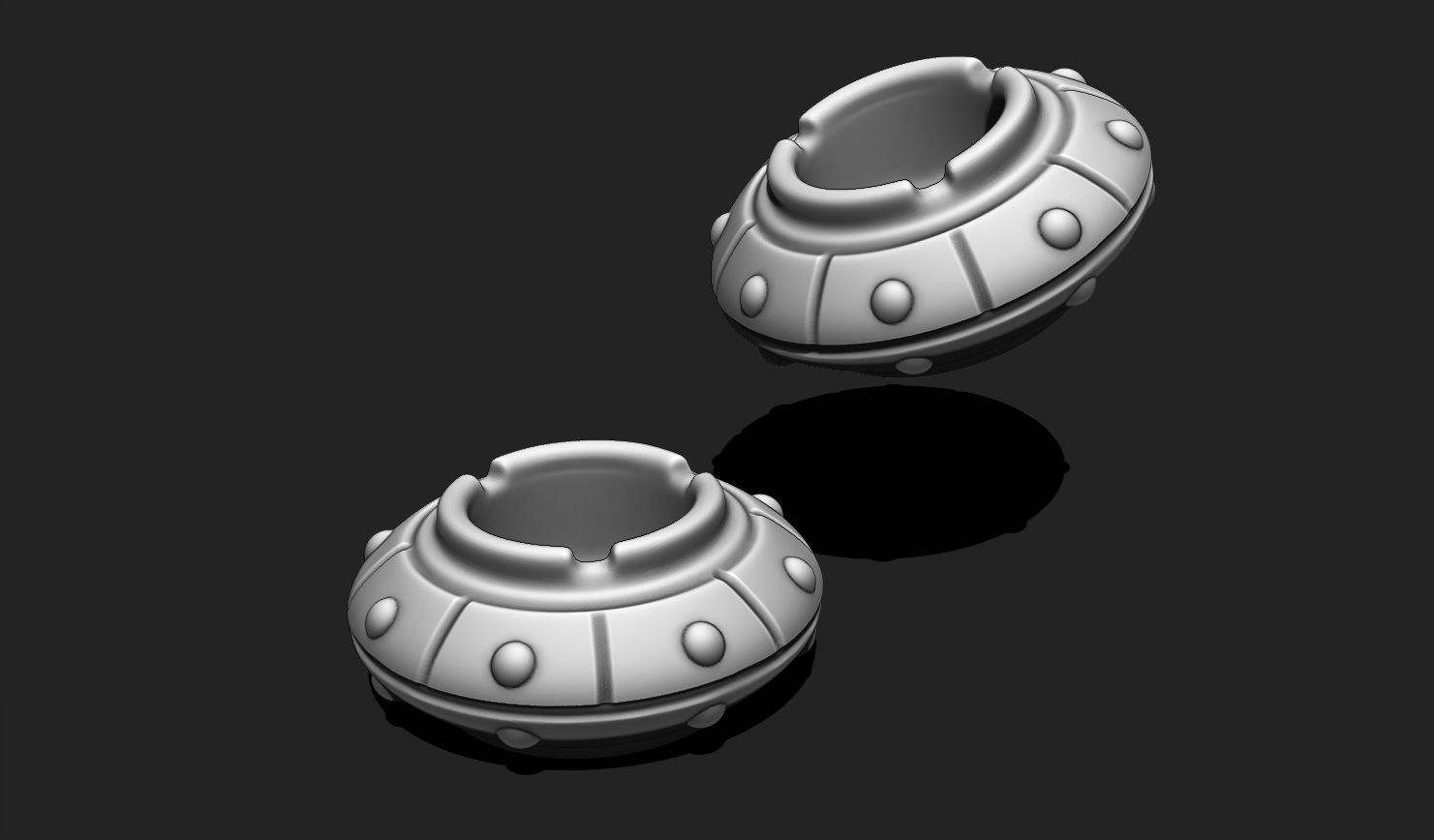 Ashtray Cigarette Holder Alien Ship - STL File for 3D Printing 3D print model_6