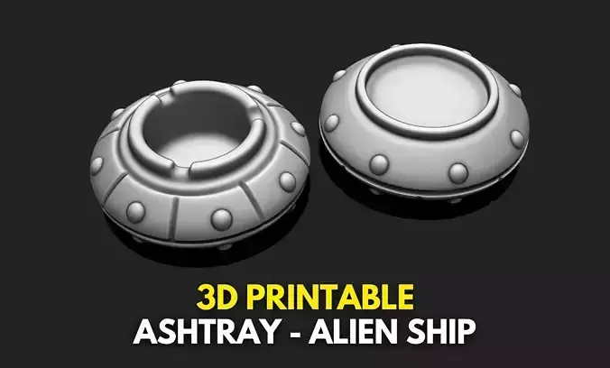 Ashtray Cigarette Holder Alien Ship - STL File for 3D Printing 3D print model