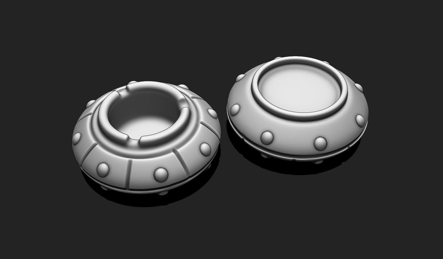 Ashtray Cigarette Holder Alien Ship - STL File for 3D Printing 3D print model_8