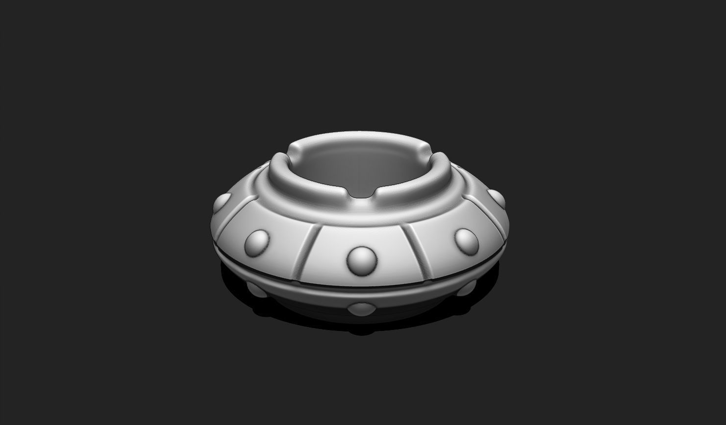 Ashtray Cigarette Holder Alien Ship - STL File for 3D Printing 3D print model_3