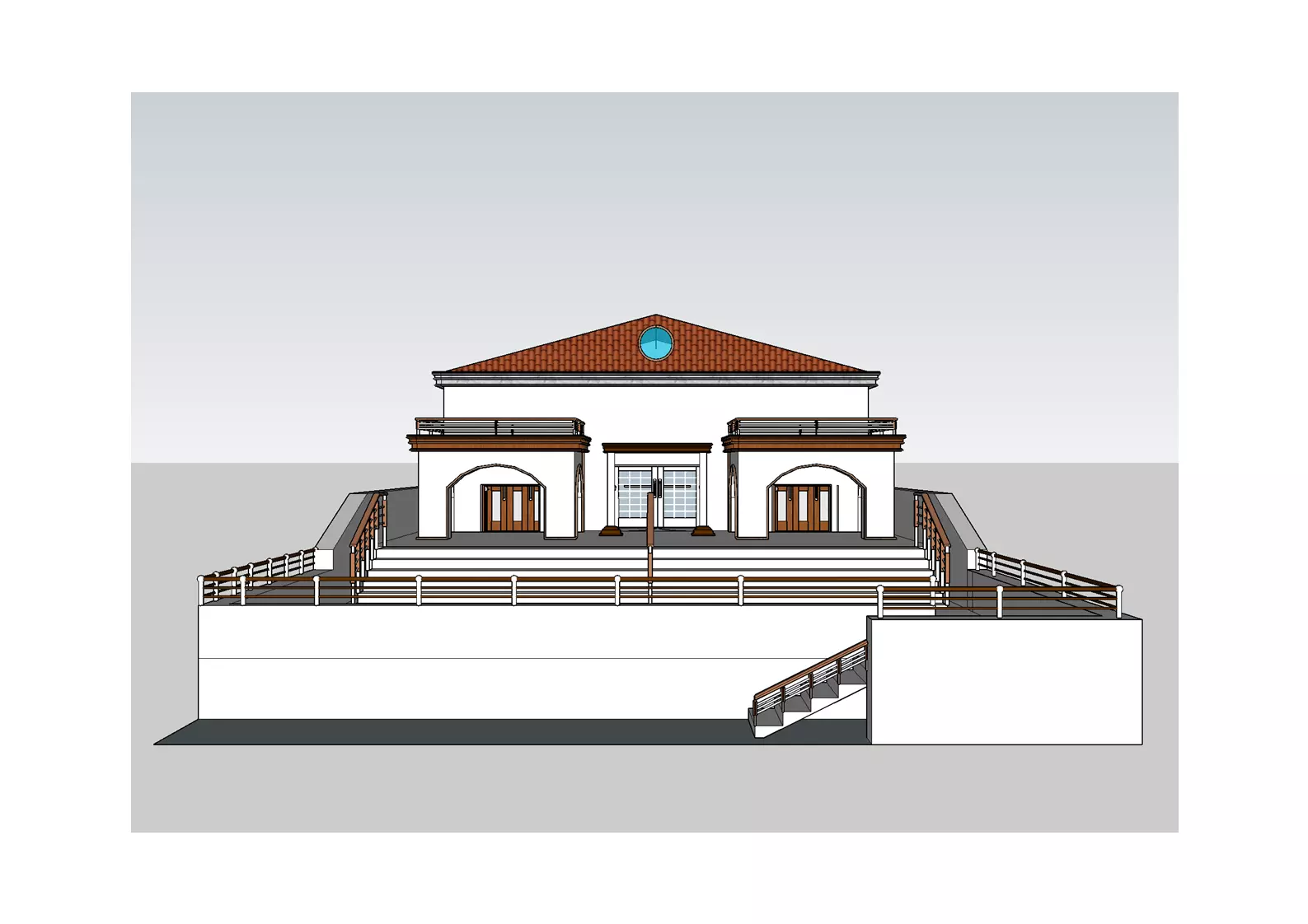 Pent house  Low-poly 3D model_0