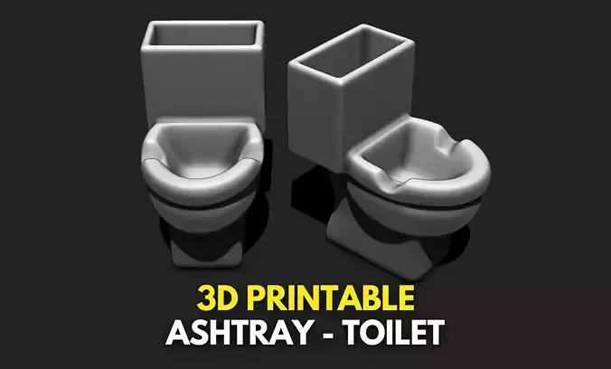 Ashtray Cigarette Holder Toilet - 3D STL File for 3D Printing 3D print model