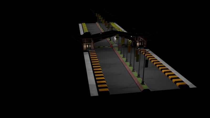 A toll plaza  Low-poly 3D model_2
