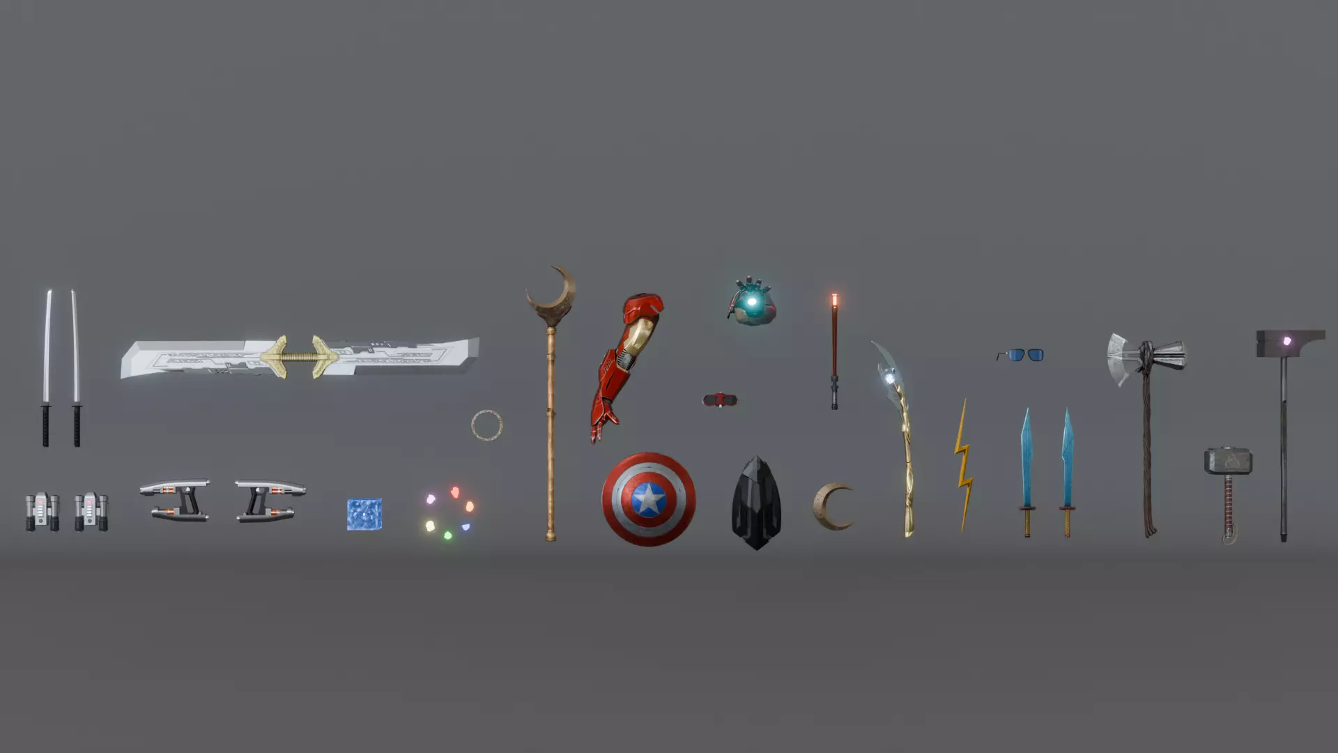 Ultimate Marvel Weapon Asset Pack - High Definition Bundle 3D model
