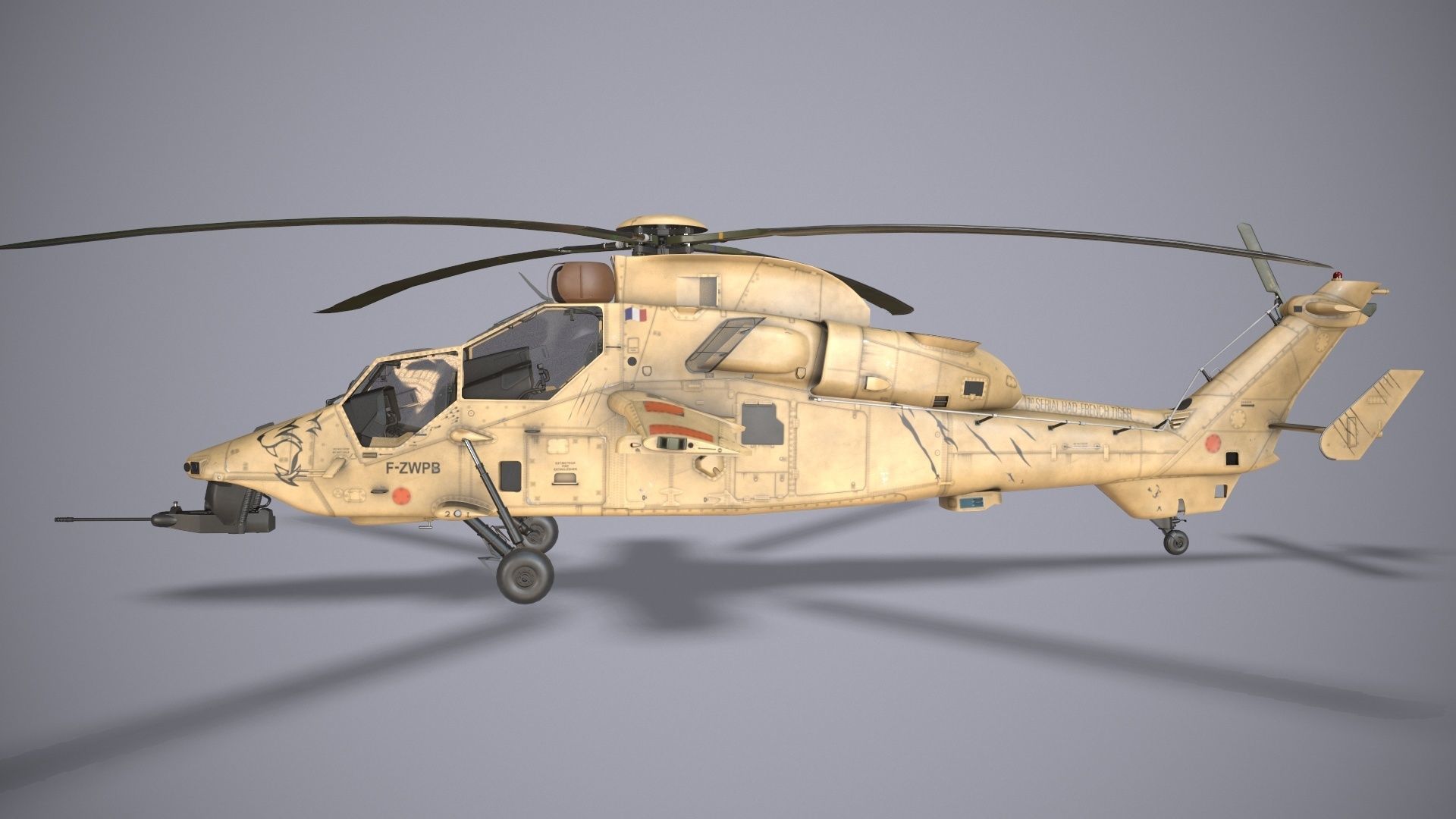 EC-665 Tiger HAD Block 2 France Static Low-poly 3D model_3