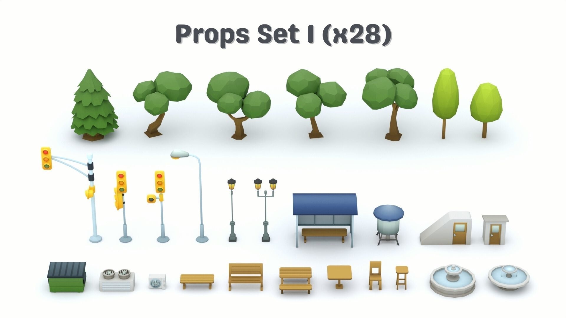 Cartoon Low Poly Modular City Pack Low-poly 3D model_12