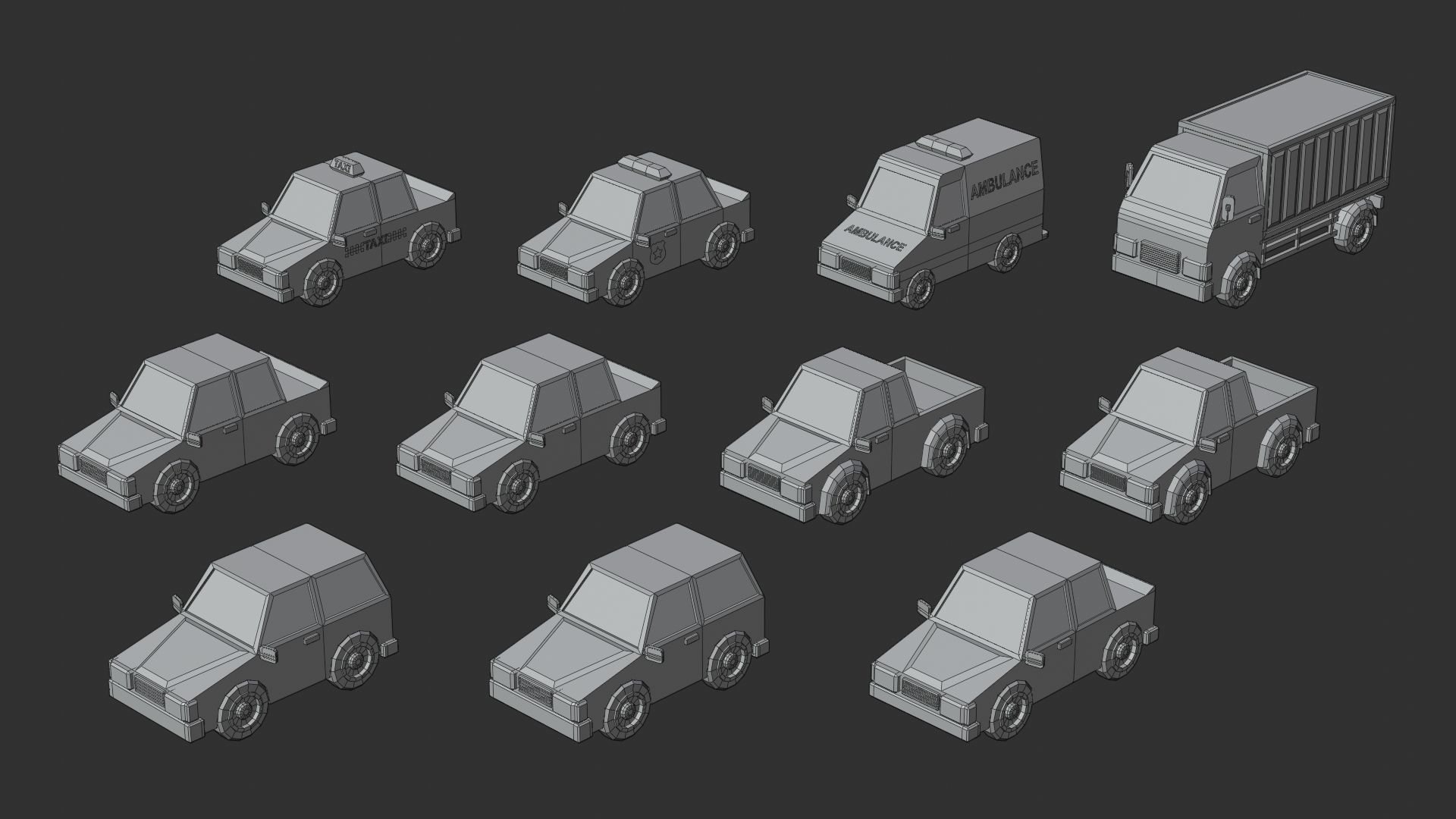 Cartoon Low Poly Modular City Pack Low-poly 3D model_22