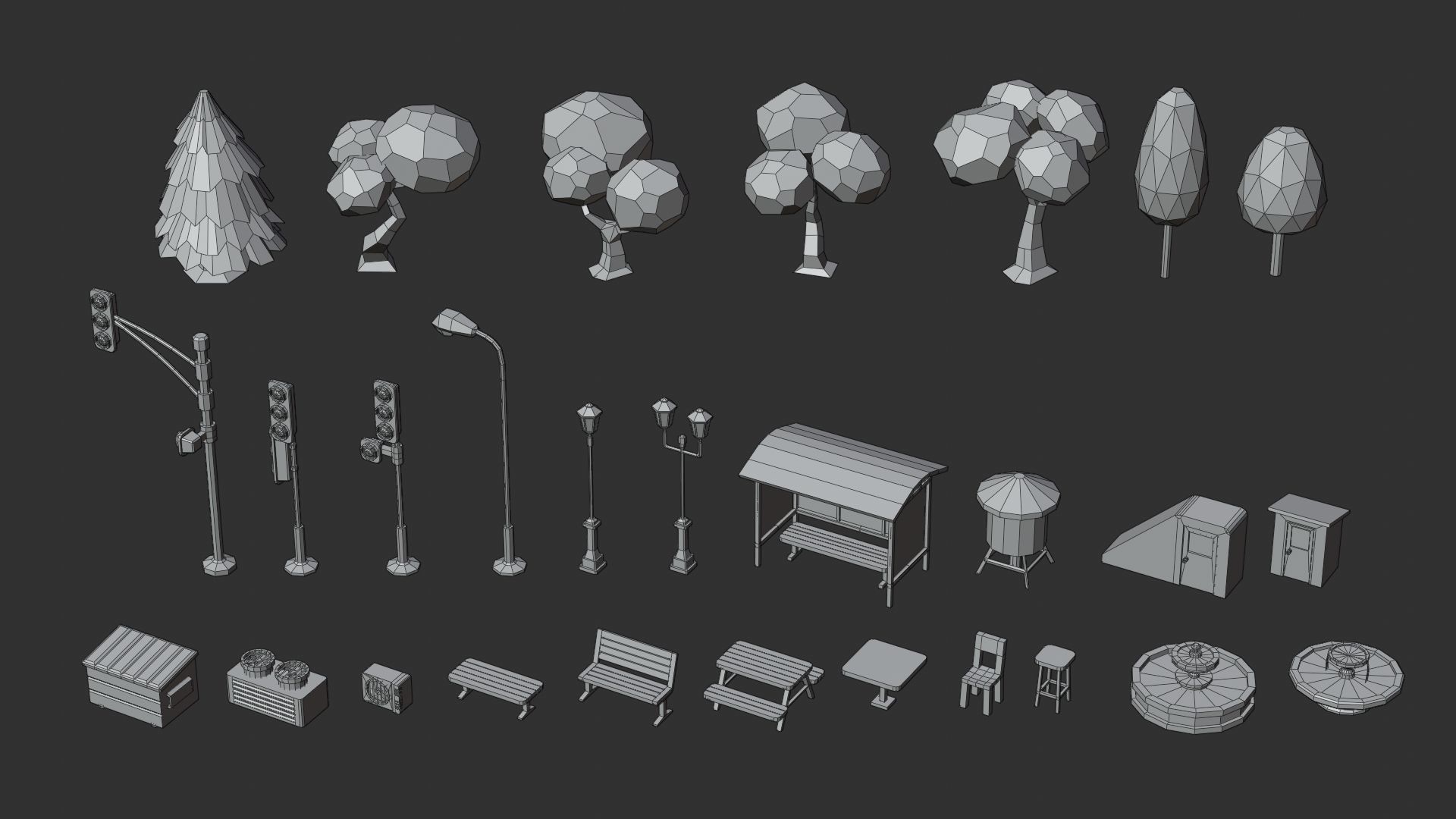 Cartoon Low Poly Modular City Pack Low-poly 3D model_23