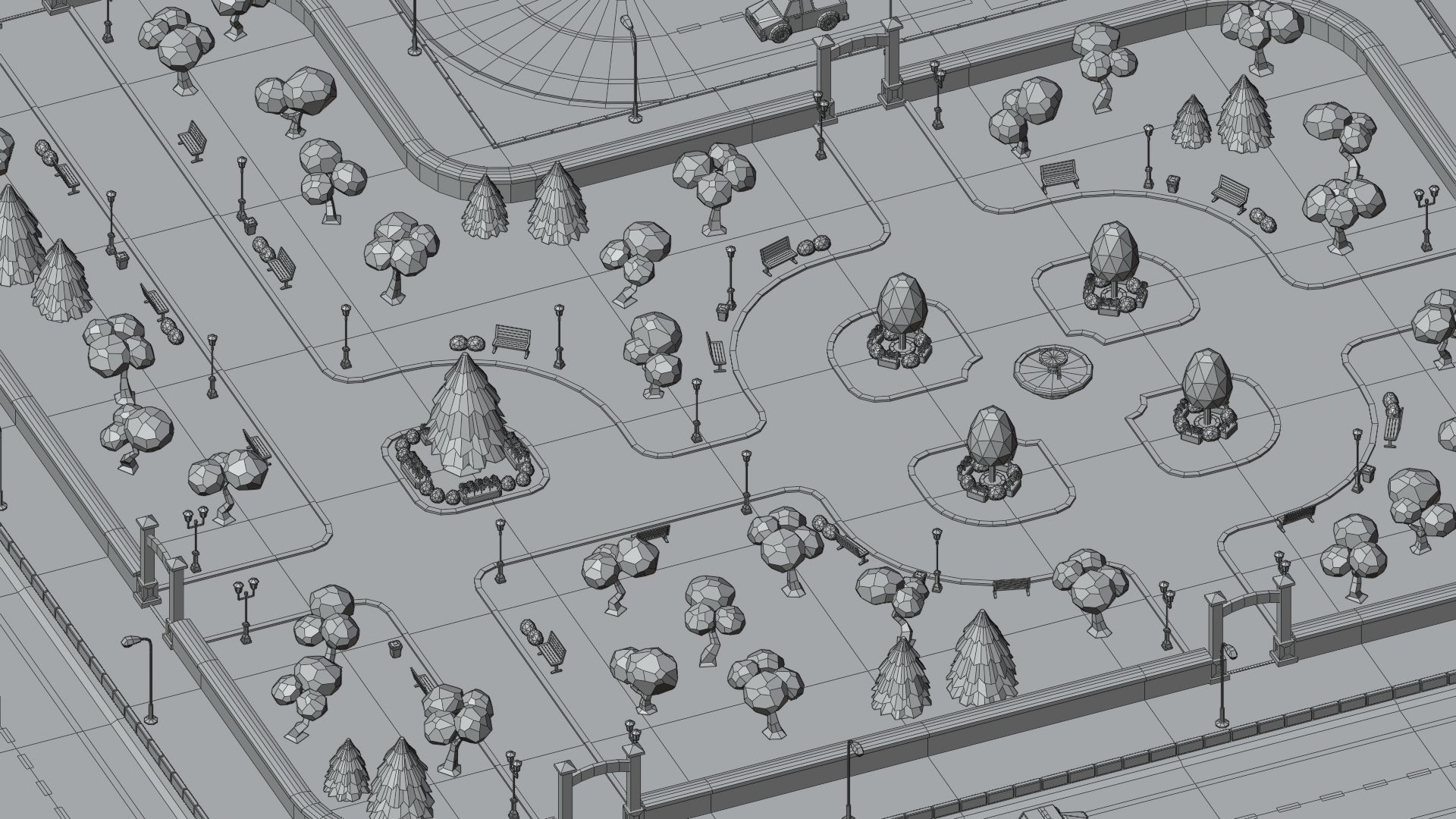 Cartoon Low Poly Modular City Pack Low-poly 3D model_19