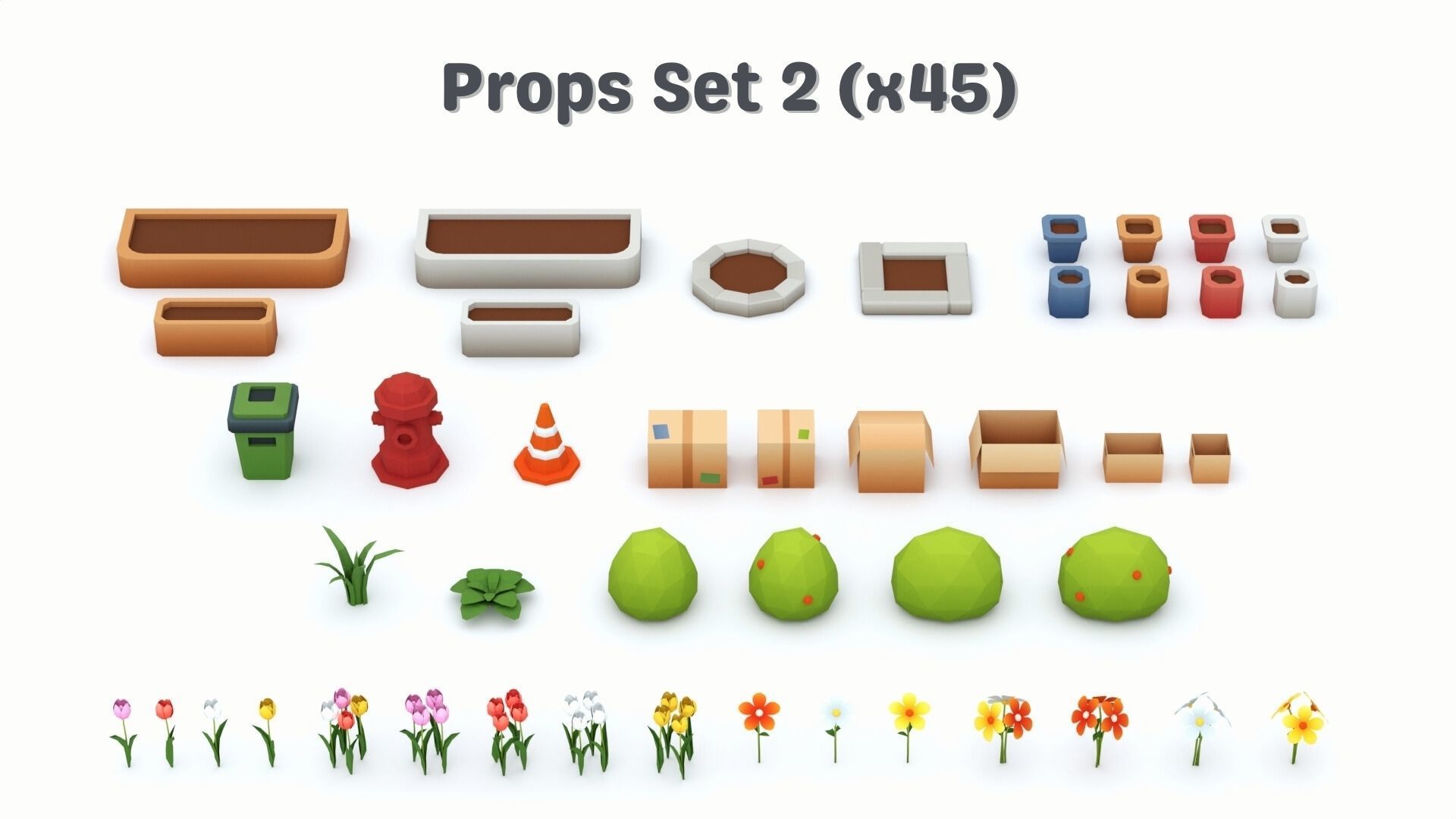 Cartoon Low Poly Modular City Pack Low-poly 3D model_13