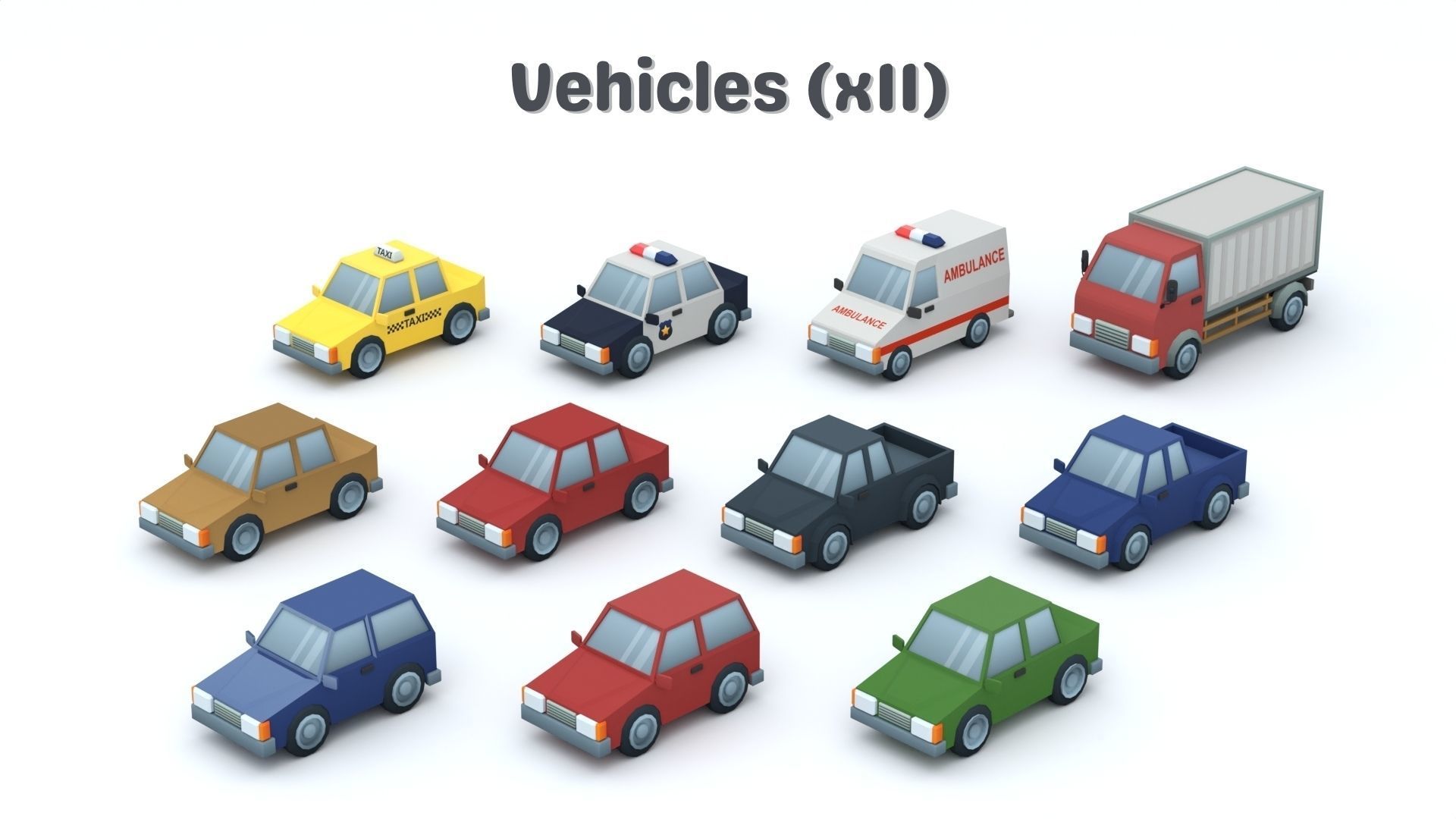 Cartoon Low Poly Modular City Pack Low-poly 3D model_11