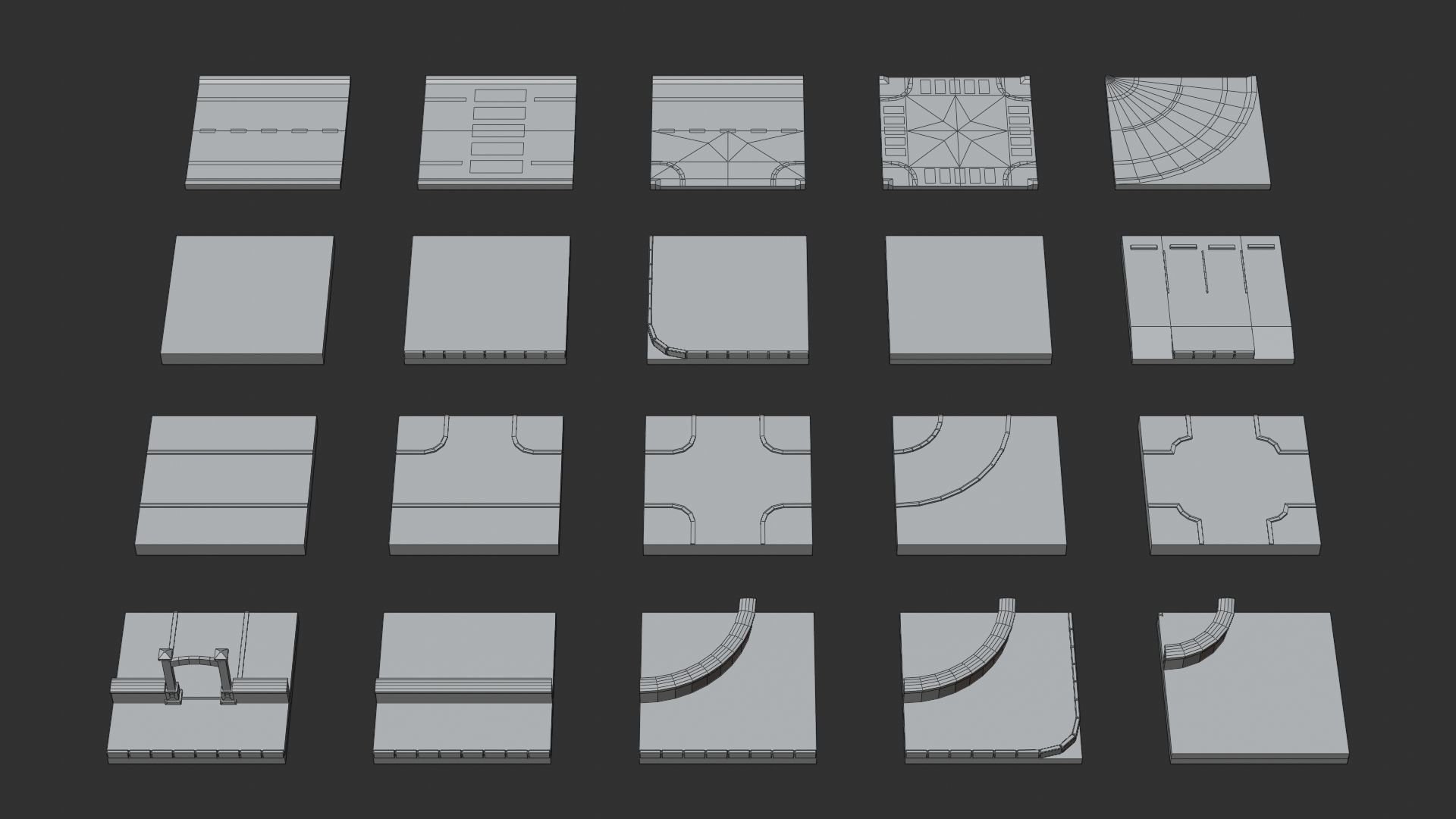 Cartoon Low Poly Modular City Pack Low-poly 3D model_20