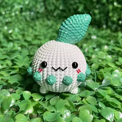CHIKORITA CROCHET KNITTED - KEYCHAIN - PIGGY BANK - MULTICOLOR 3D print model