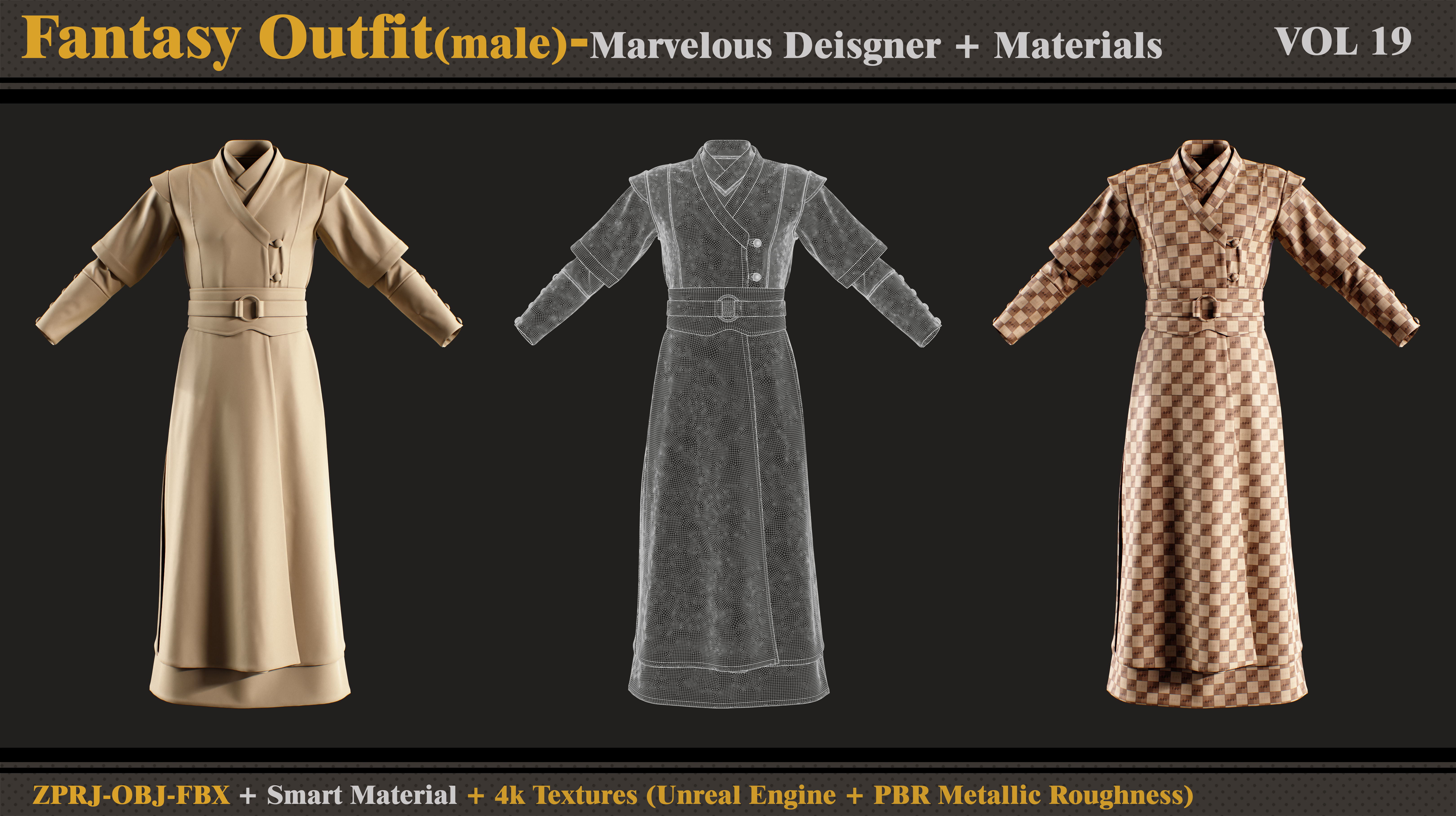 Fantasy Outfit-MD-Clo3d-Smart Material-Textures-OBJ-FBX 3D model_3