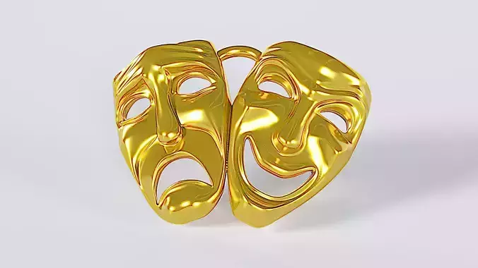 theater masks jewelry pendant