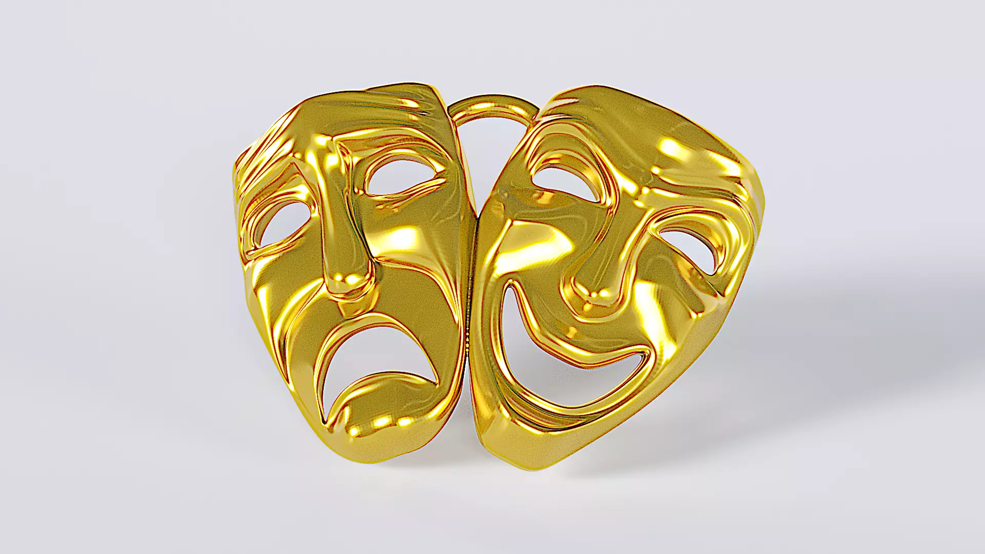 theater masks jewelry pendant 3D print model