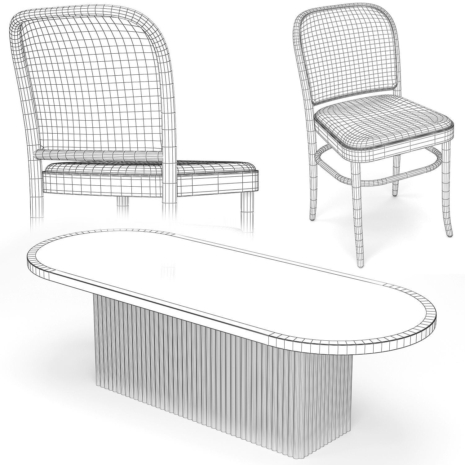 Dining set-49 3D model_4