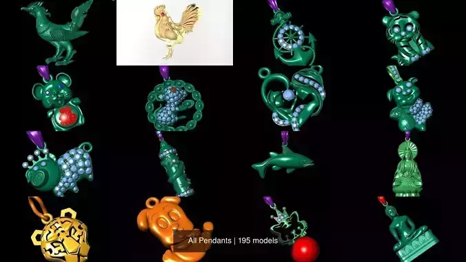 All Pendants 3D Model Collection