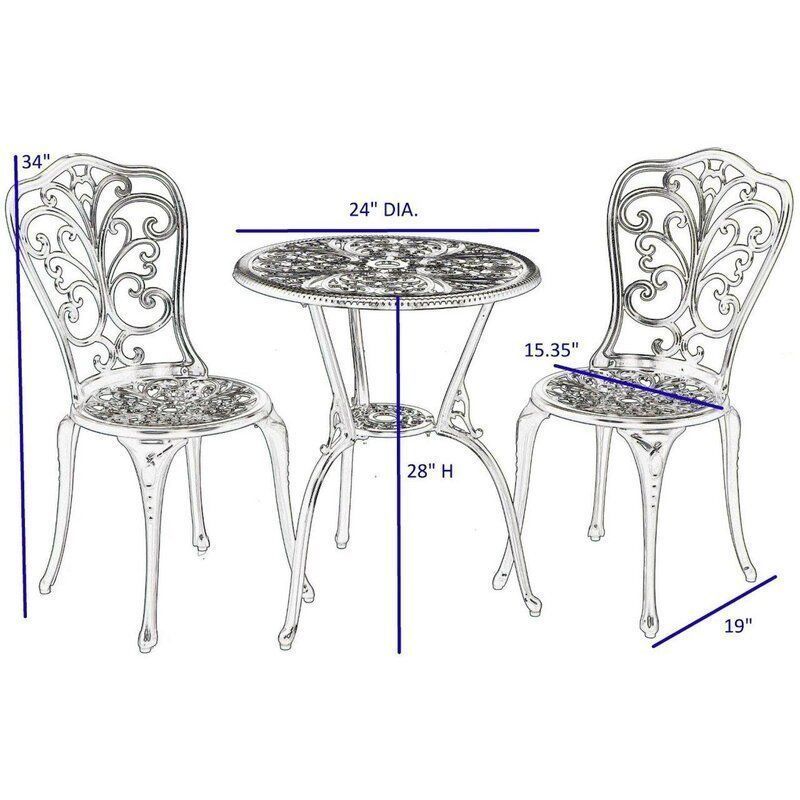 Erik Round Long Bistro Table Set 3D model_1