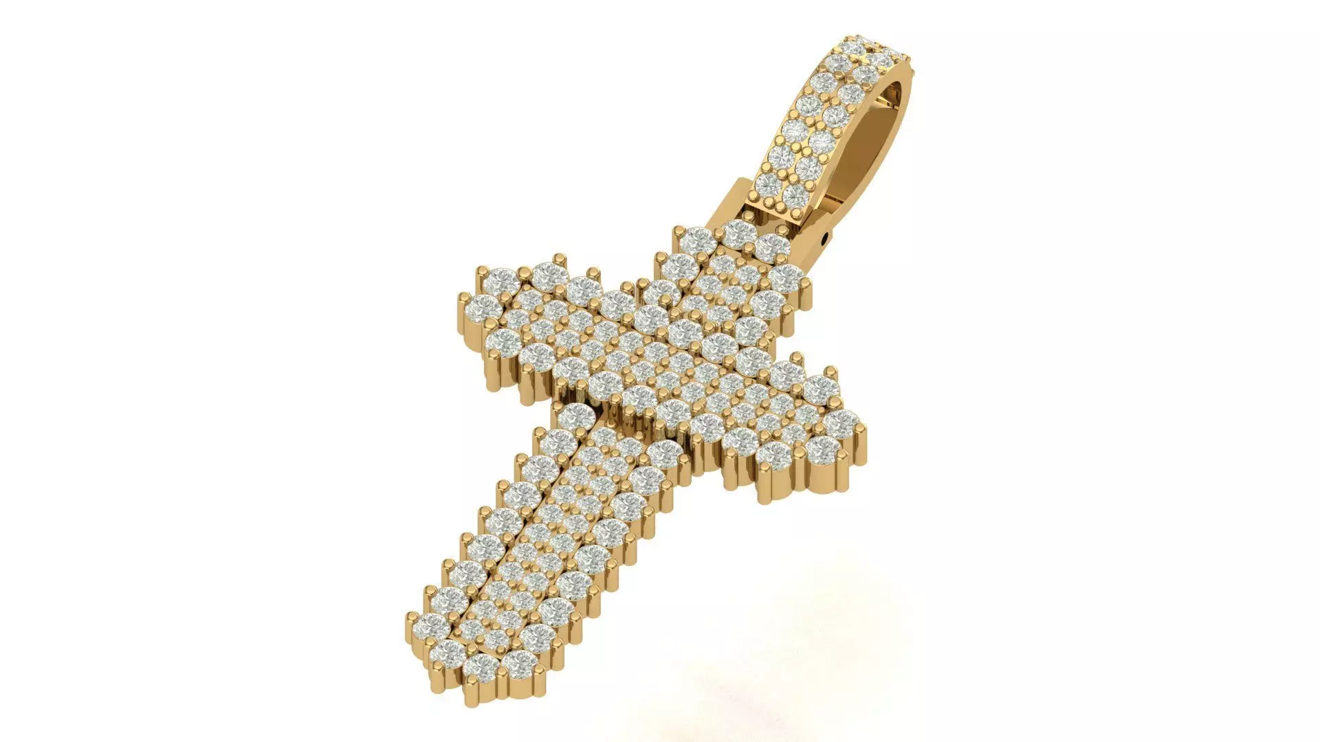 cross hiphop pendant 3D print model_0