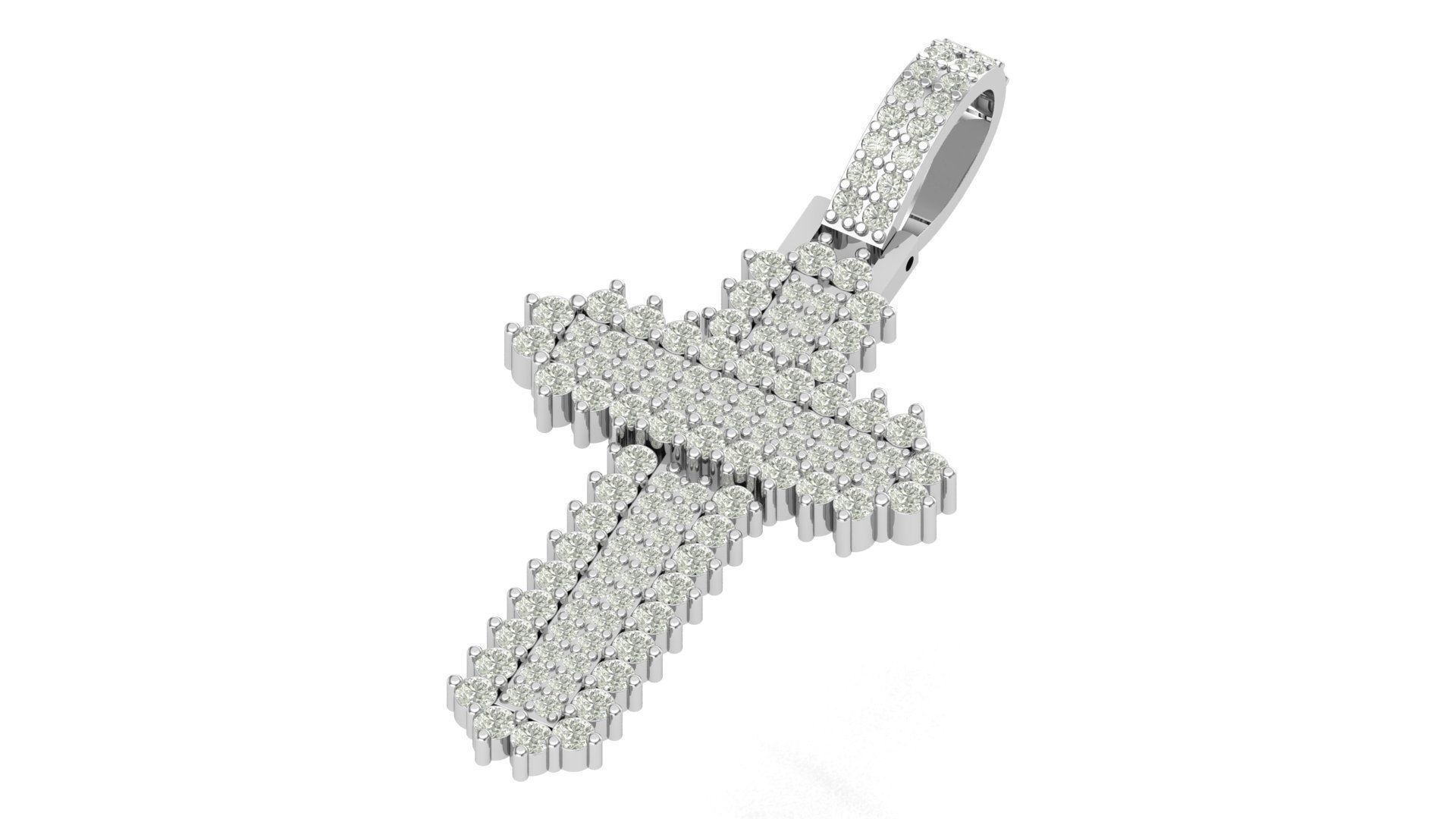cross hiphop pendant 3D print model_1