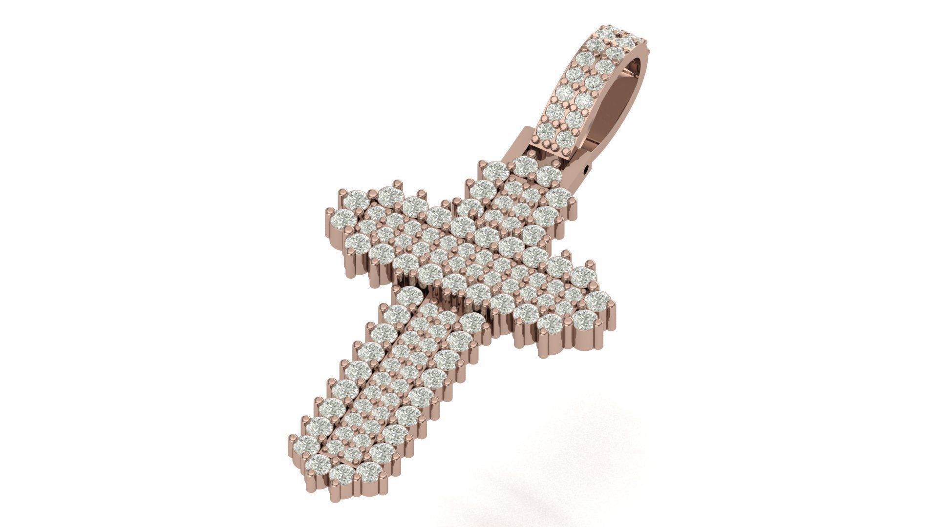 cross hiphop pendant 3D print model_2