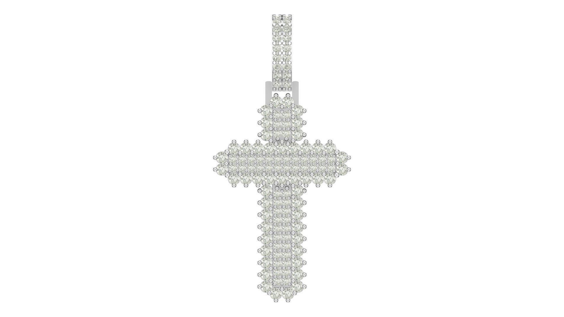 cross hiphop pendant 3D print model_5