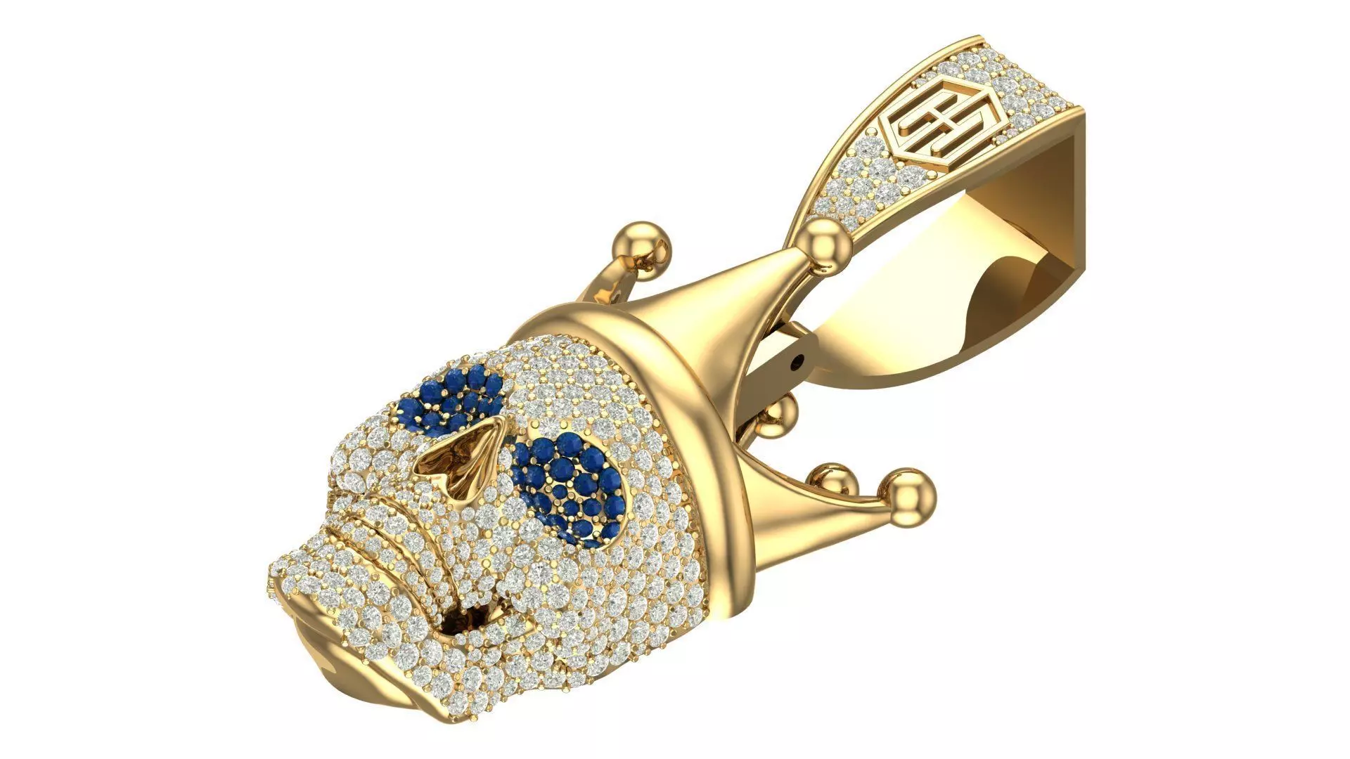  skull hiphop pendant 3D print model_0