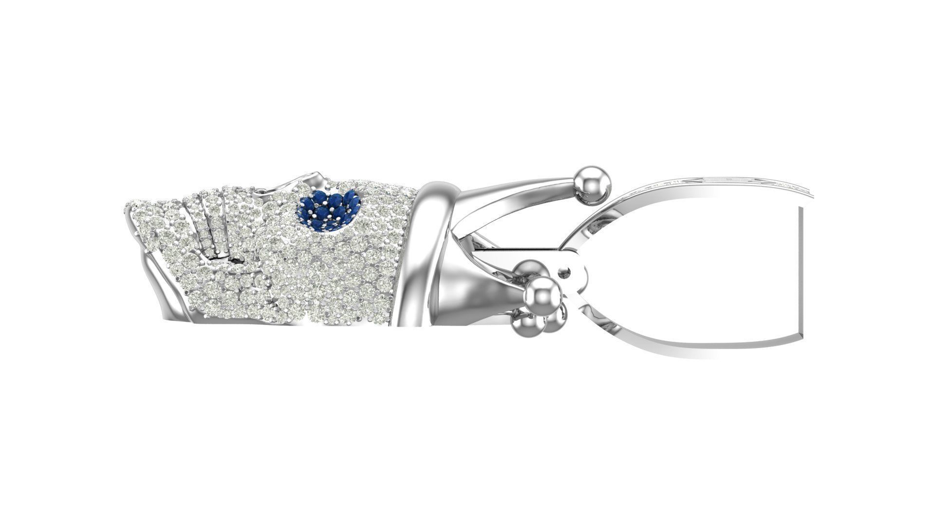  skull hiphop pendant 3D print model_7